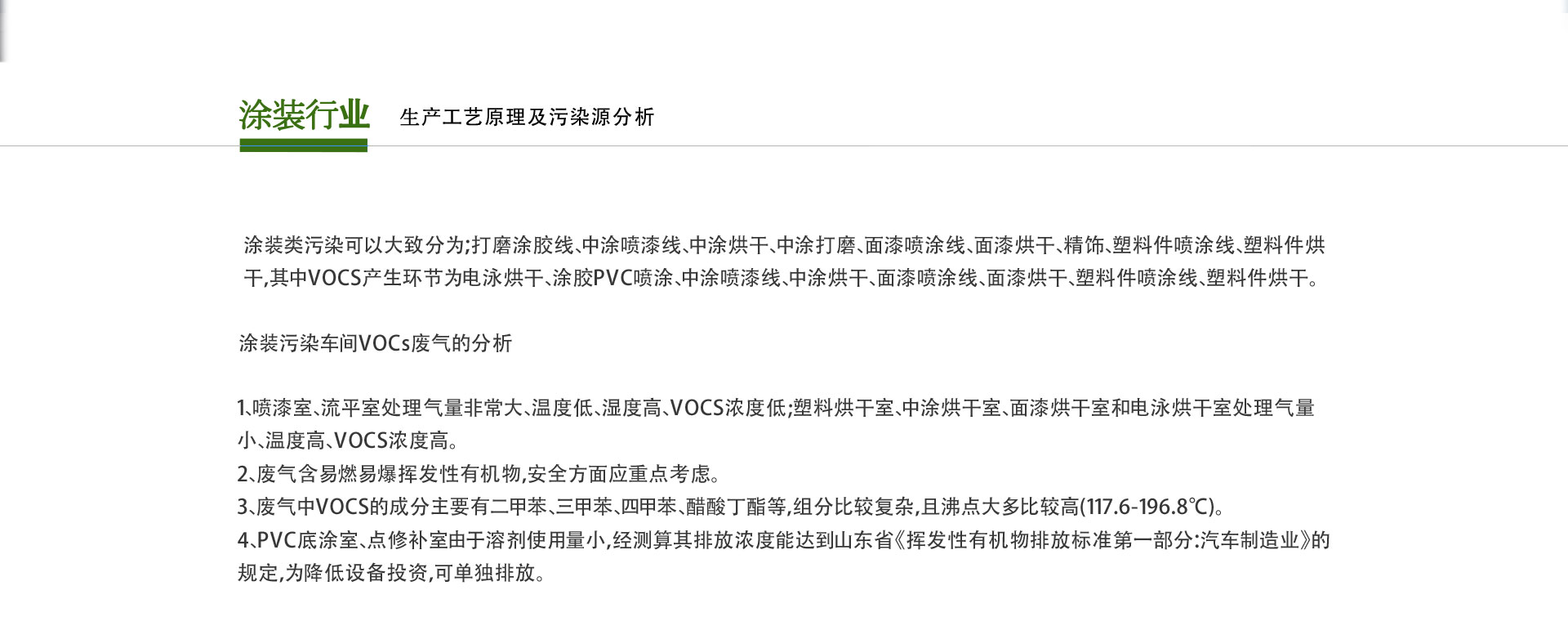 涂装行业VOCs废气治理设备